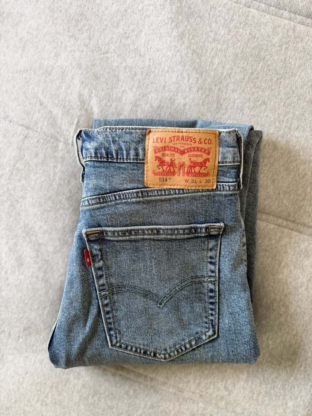 Levi's 514 Straight Fit Blue Denim Jeans Men's Size 31x30